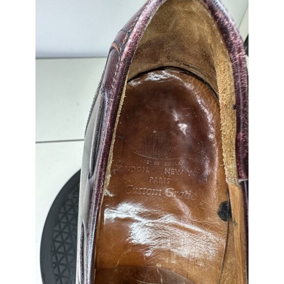 Church's Burgundy Leather Tasselled Shoes Loafers Mens 10.5 US - Picture 5 of 13